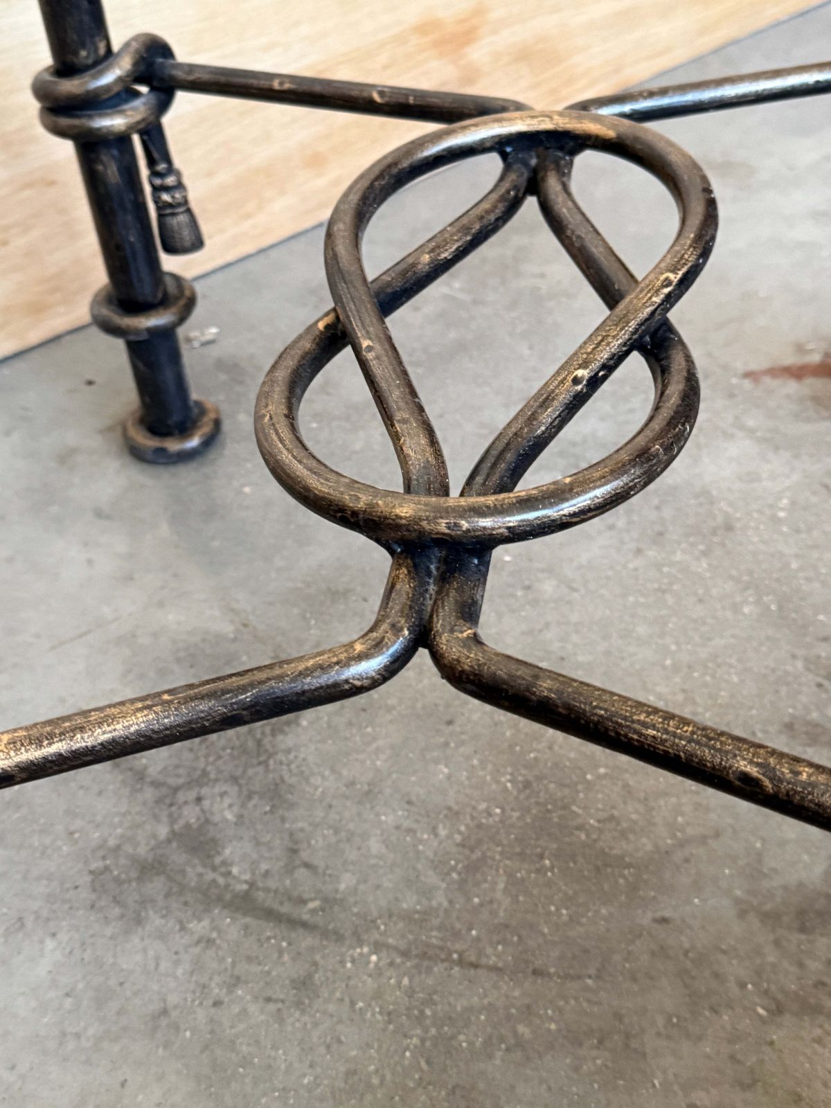 Pair Of Vintage Hand Forged Wrought Iron Side Tables With Glass Tops photo 2947.0