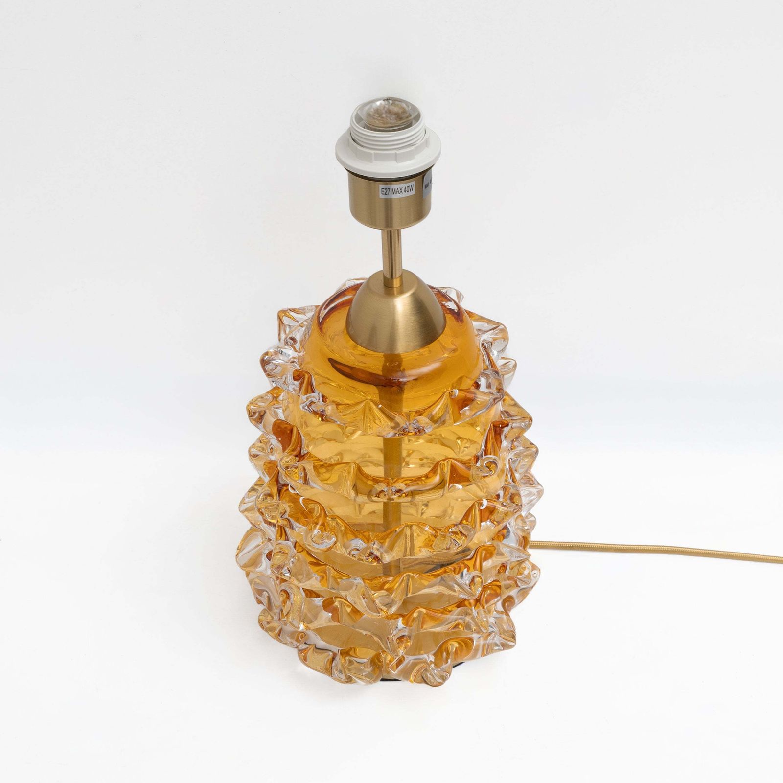 Paar Amber Rostrato Murano Glazen Tafellampen photo 3168.0