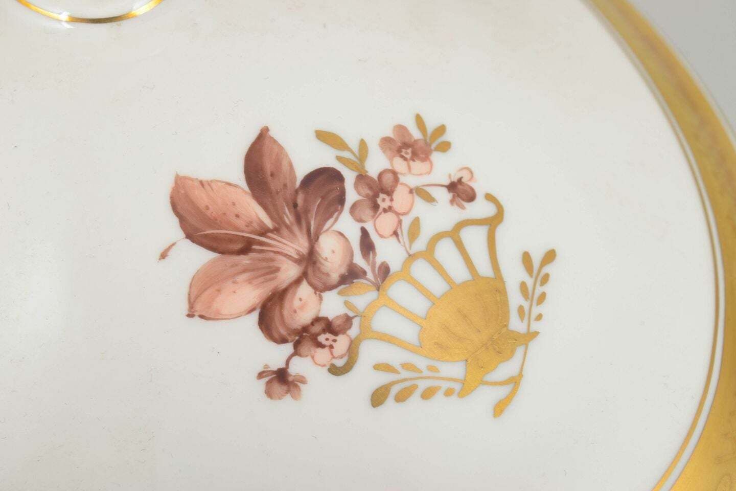 Royal Copenhagen. Golden Basket Oval Tureen In Porcelain. Dated 1964 photo furniture