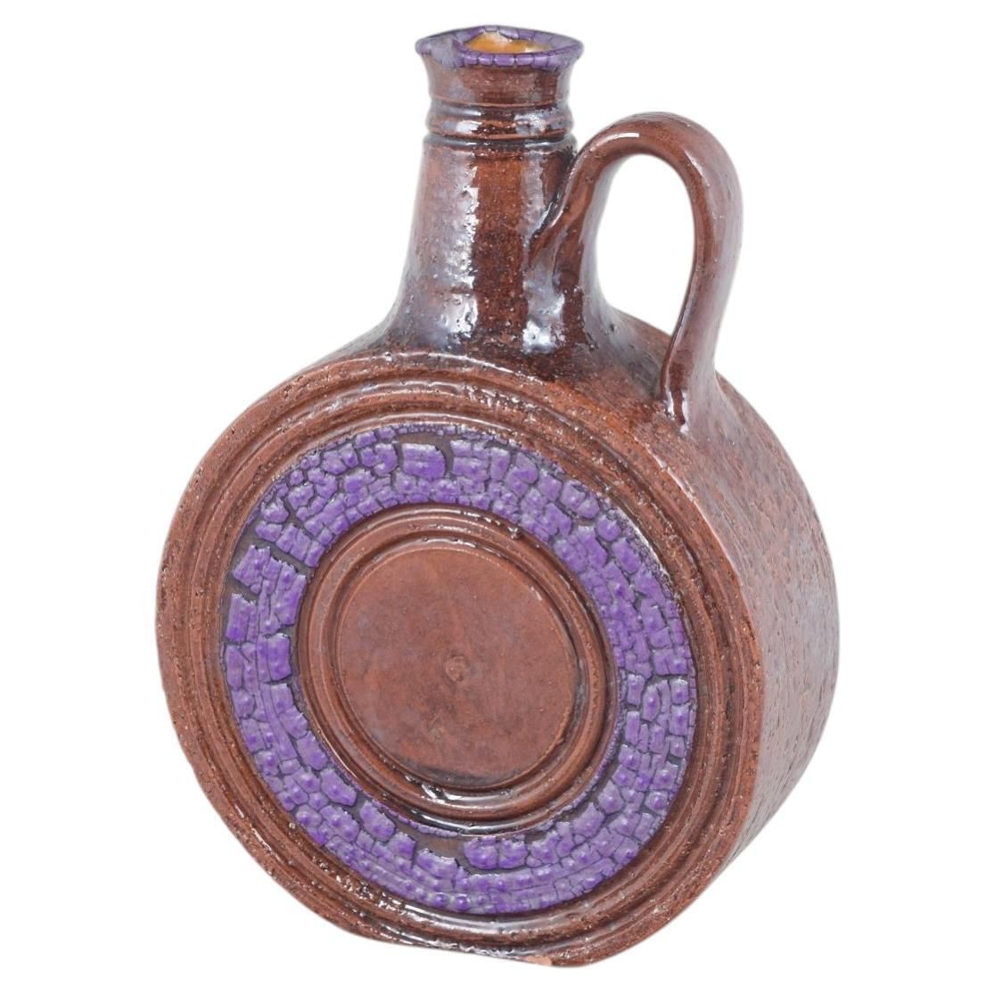 Carafe à vin Bitossi en terre cuite émaillée, années 1960/70
