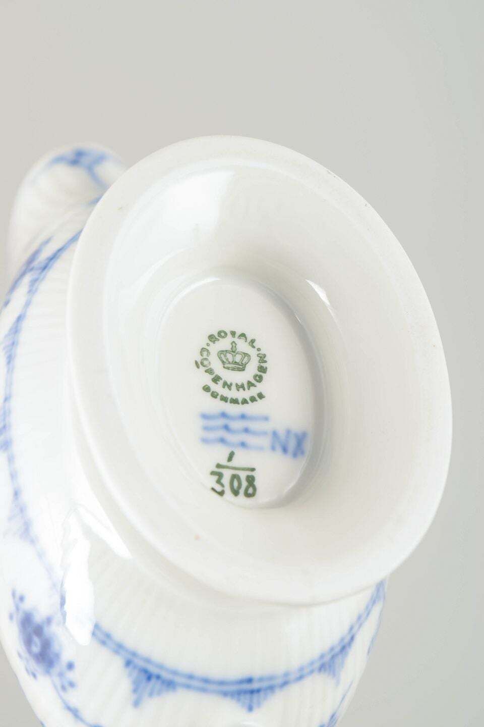 Royal Copenhagen. Blue Fluted Plain Small Butter Sauce Boat. Dated 1963 photo Home Decor