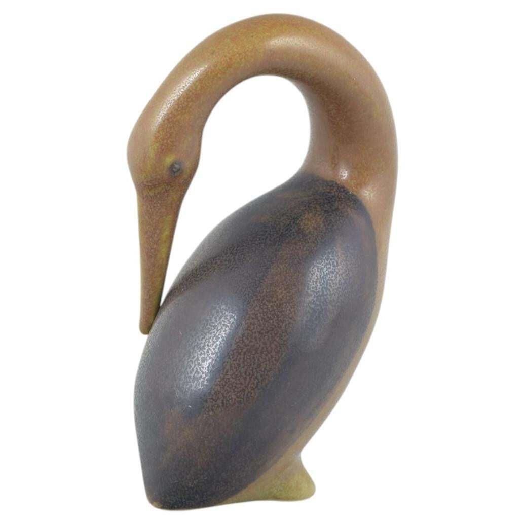 Figurine en grès Knud Basse, Bornholm, Danemark, oiseau, années 1960