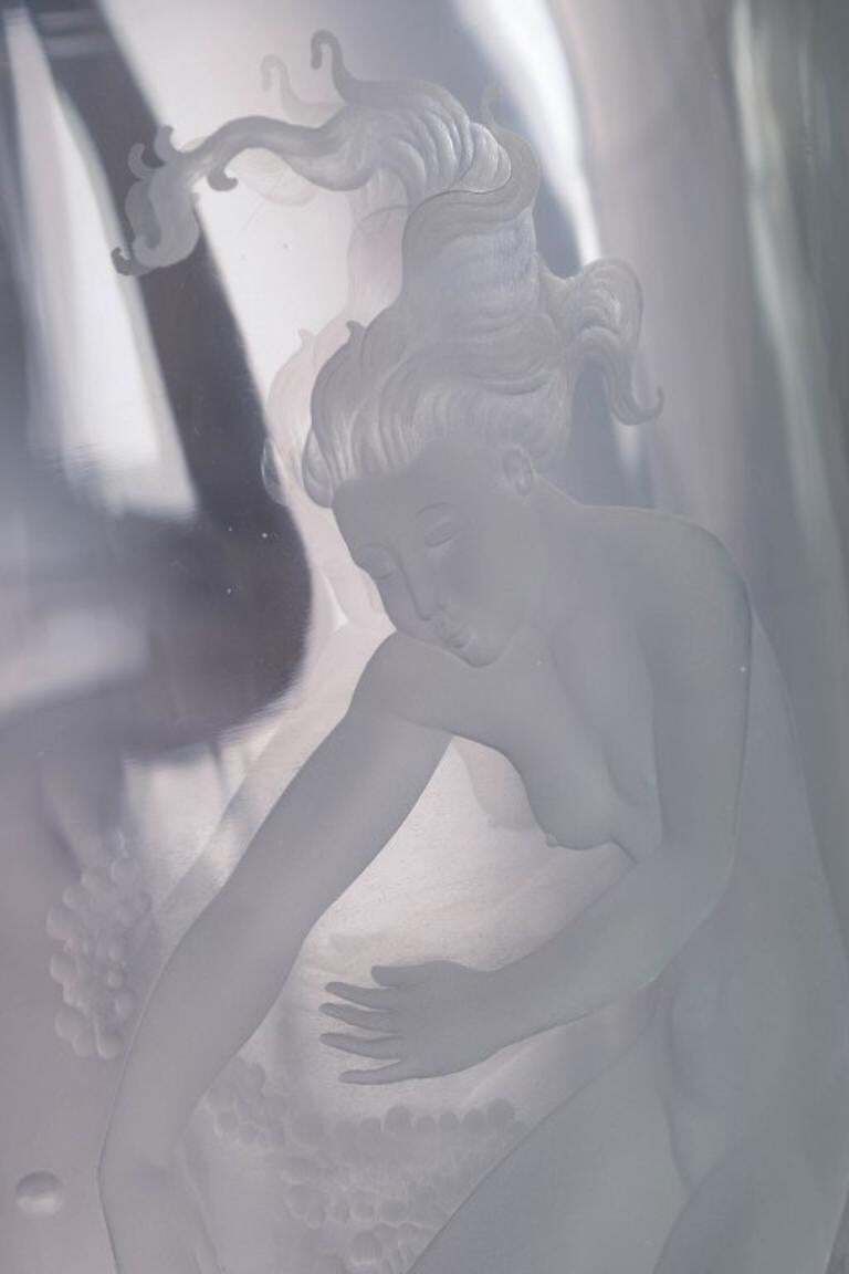 Vase « Expo » Nils Landberg pour Orrefors en cristal, 1949 photo for sale