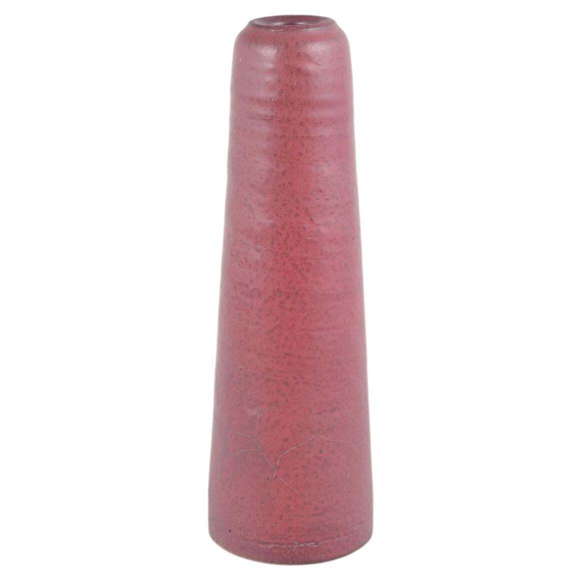 Vase céramique Mobach, Holland, à glaçure rouge profonde, années 1970