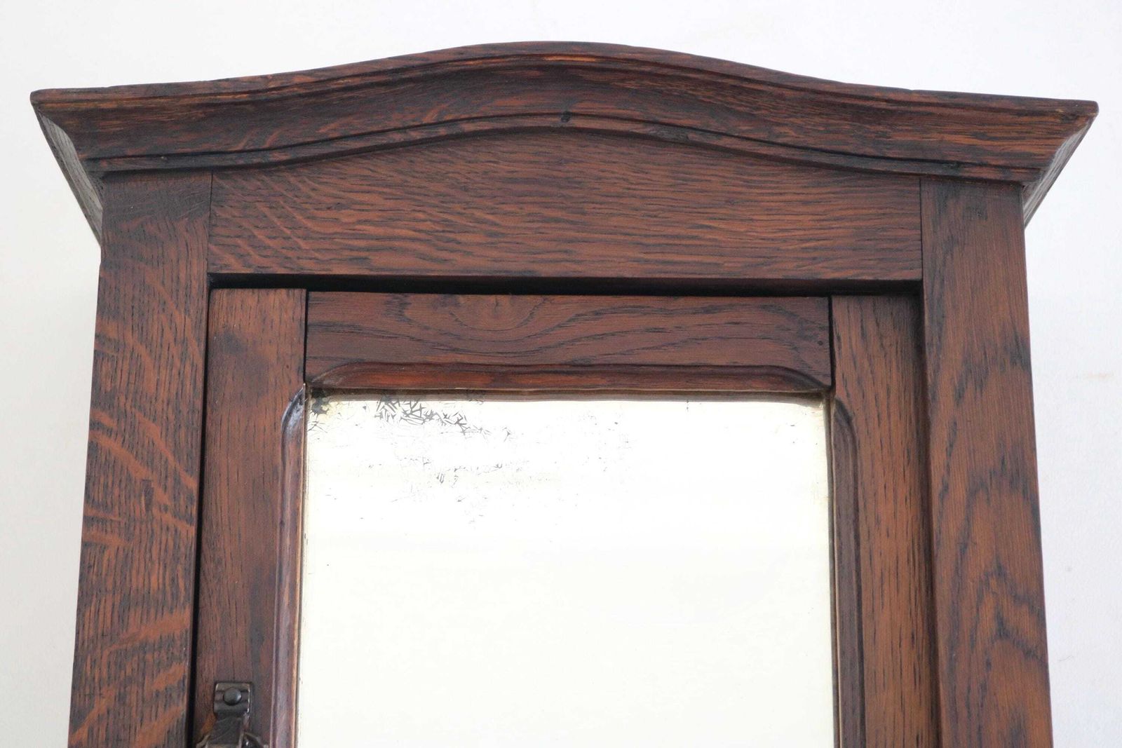 Furniture Antique Oak Mirror Wall Cabinet | Bathroom Storage | Hanging Or Freestanding photo