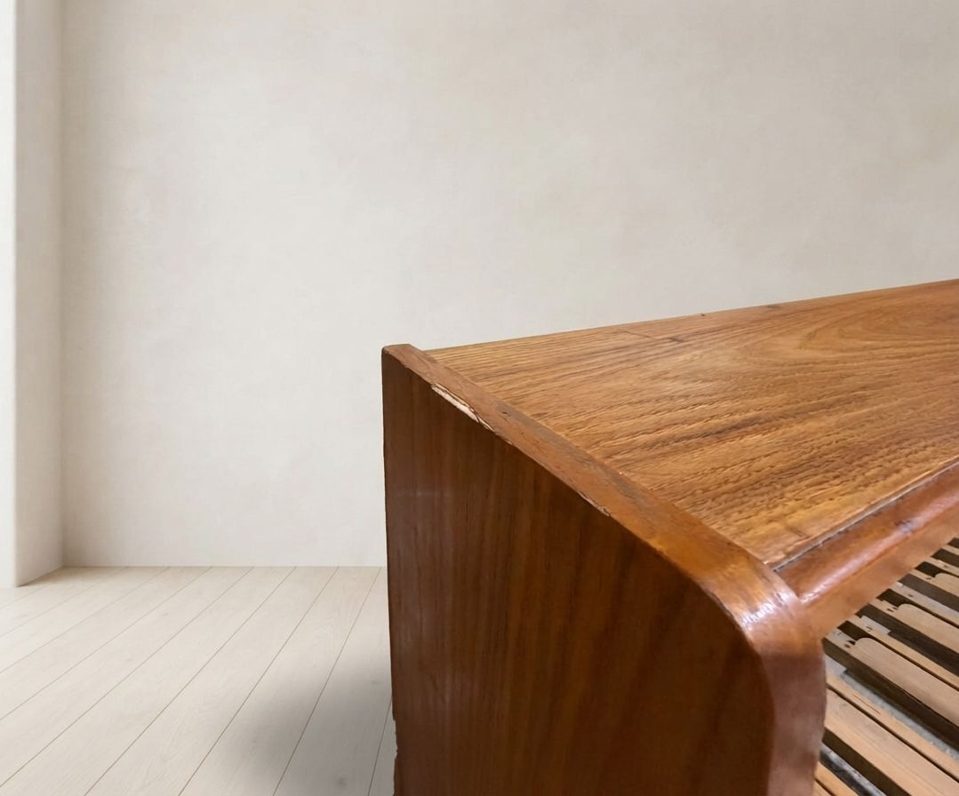 Mid Century Wooden Folding Sofa Bed Frame, Extendable Daybed, Czechoslovakia, 190 × 151 × 77 Cm photo vinterior