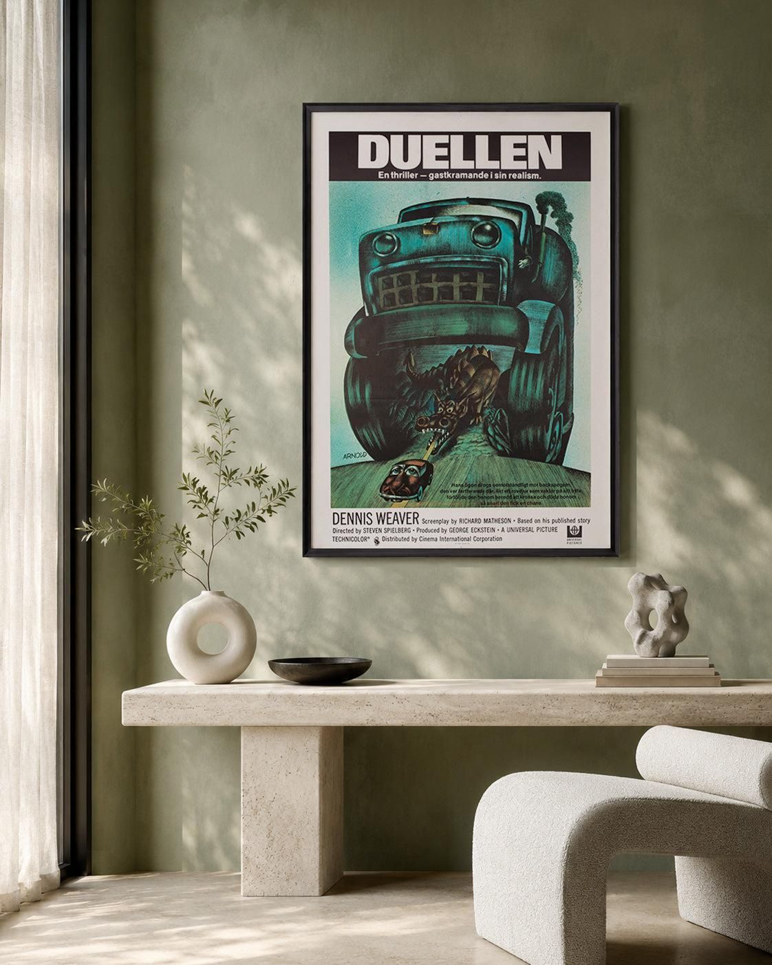 Affiche de cinéma suédoise du film Duel, 1973, Hans Arnold photo furniture