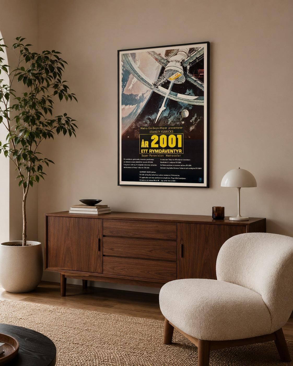 2001 A Space Odyssey 1968 Zweedse Filmposter, Bob Mccall photo furniture