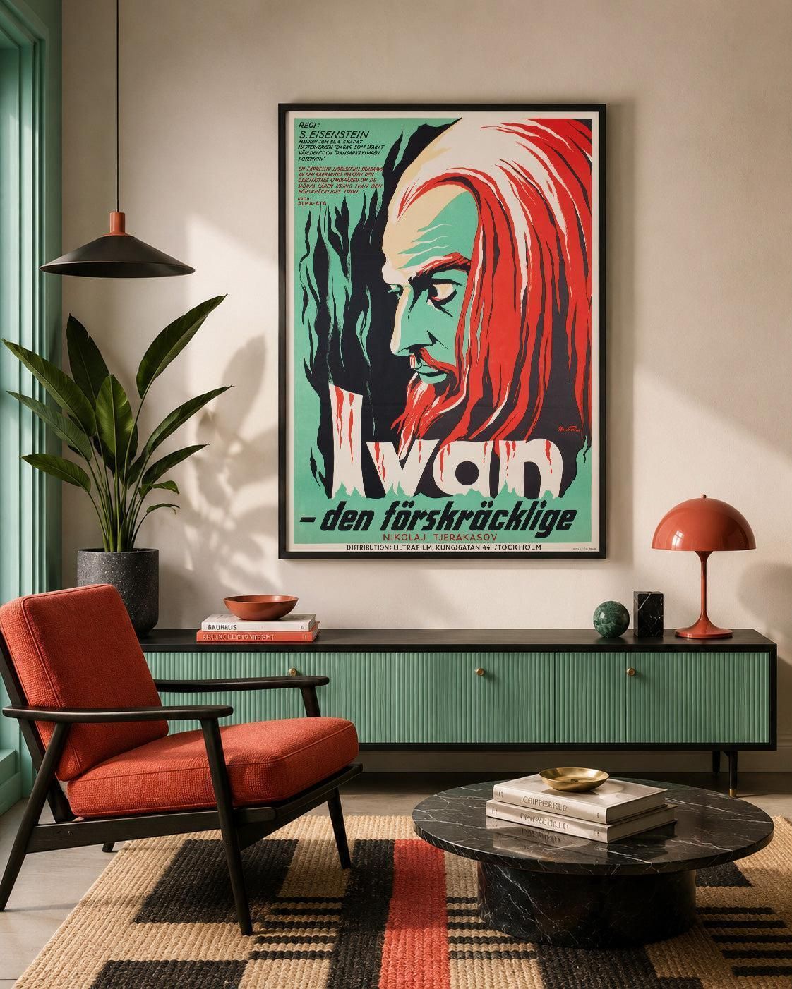 Ivan The Terrible 1945 Swedish Film Poster, Nils Levin photo furniture