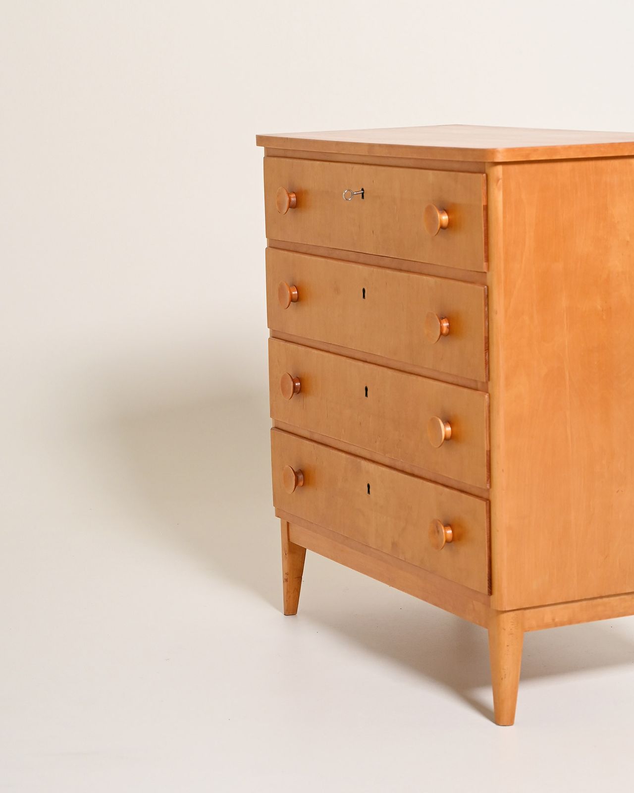 Scandinavian Birch Chest Of Drawers, 1950s photo Furniture