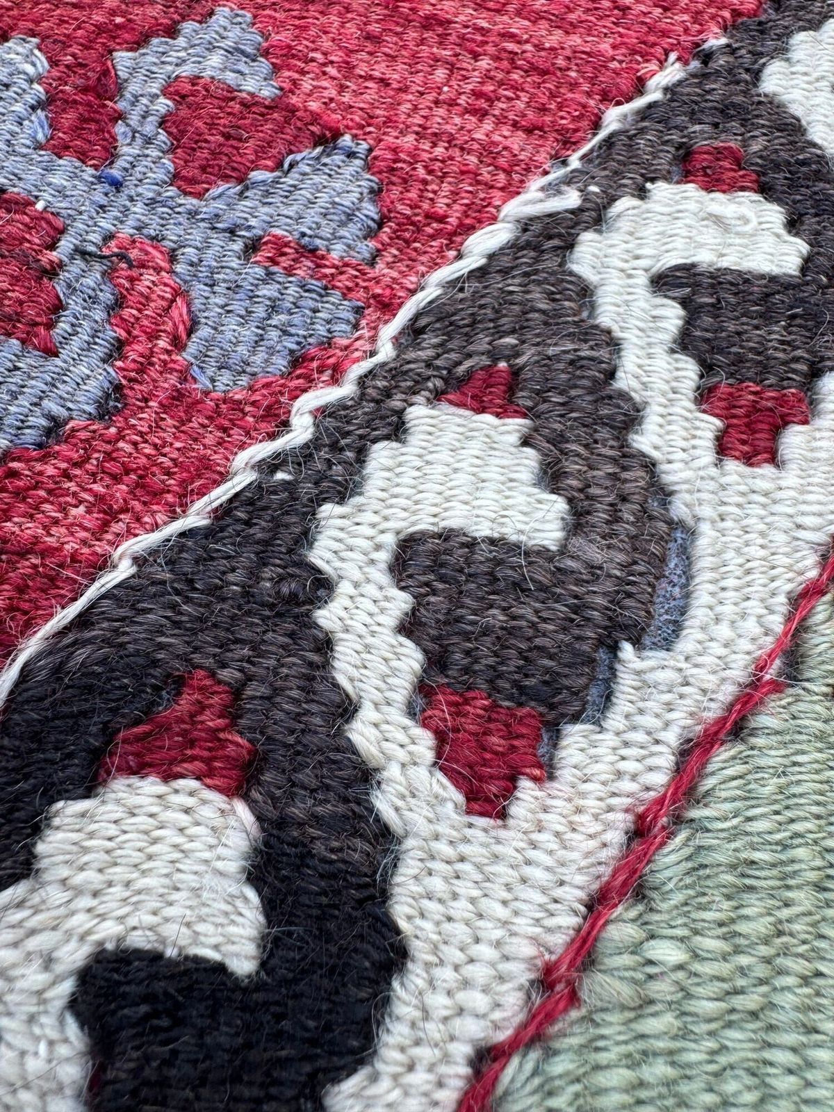 Kilim Covered Stool 0.52m X 0.37m X H0.37m photo vintage