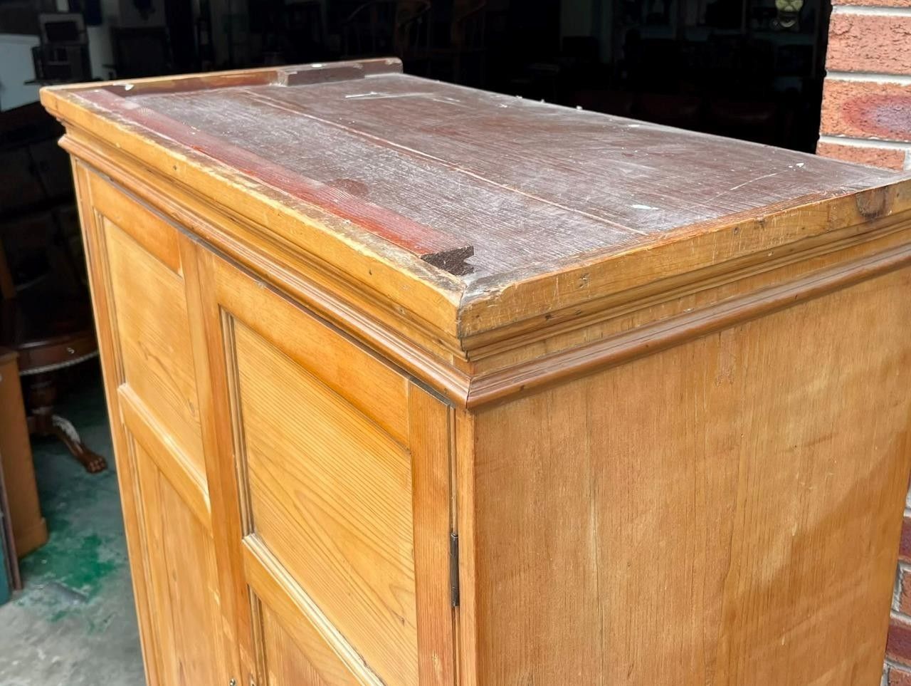 Antique 19th C Pine Large 4 Door Kitchen Housekeepers Larder Pantry Cupboard photo Furniture
