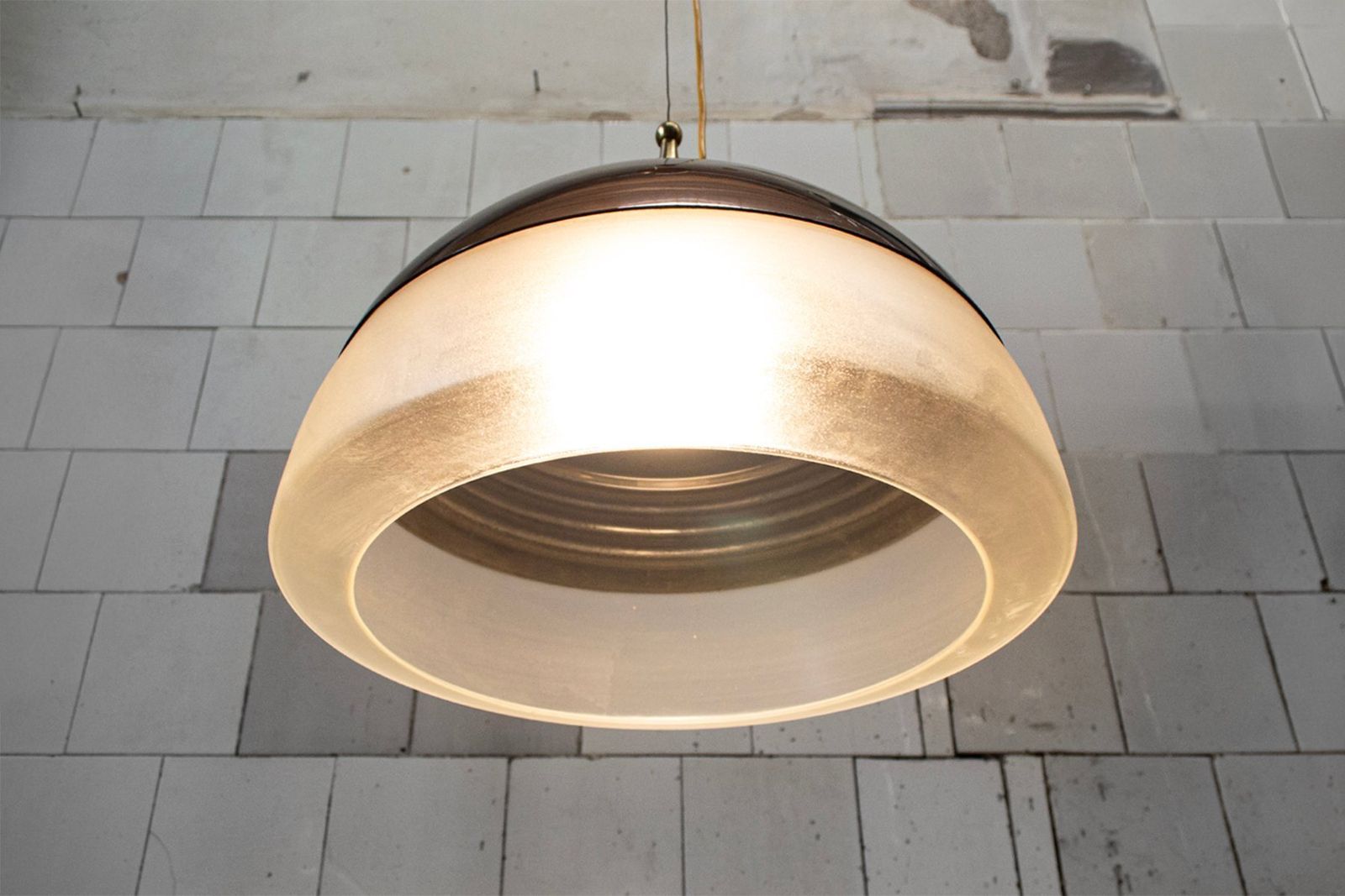 Model 1238 Hanglamp in Aluminium en Glas van Stilnovo, Italië, ca. jaren 1960 photo 2492.0