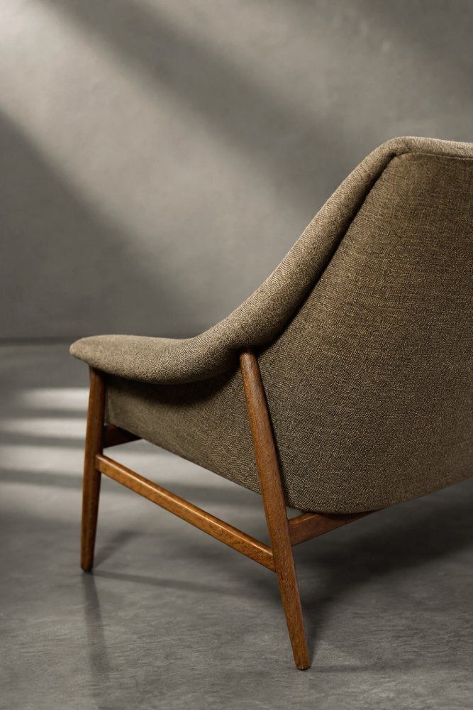 Canapé scandinave mid-century modern 2 places Grace en tissu brun, IKEA, 1961 photo buy