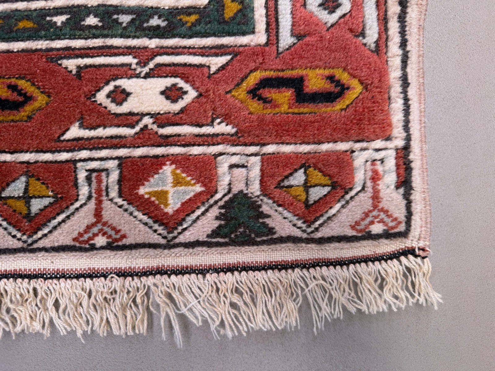 Old Turkish Kazak Rug 90x115 Cm Vintage Tribal, Square Medium photo vintage