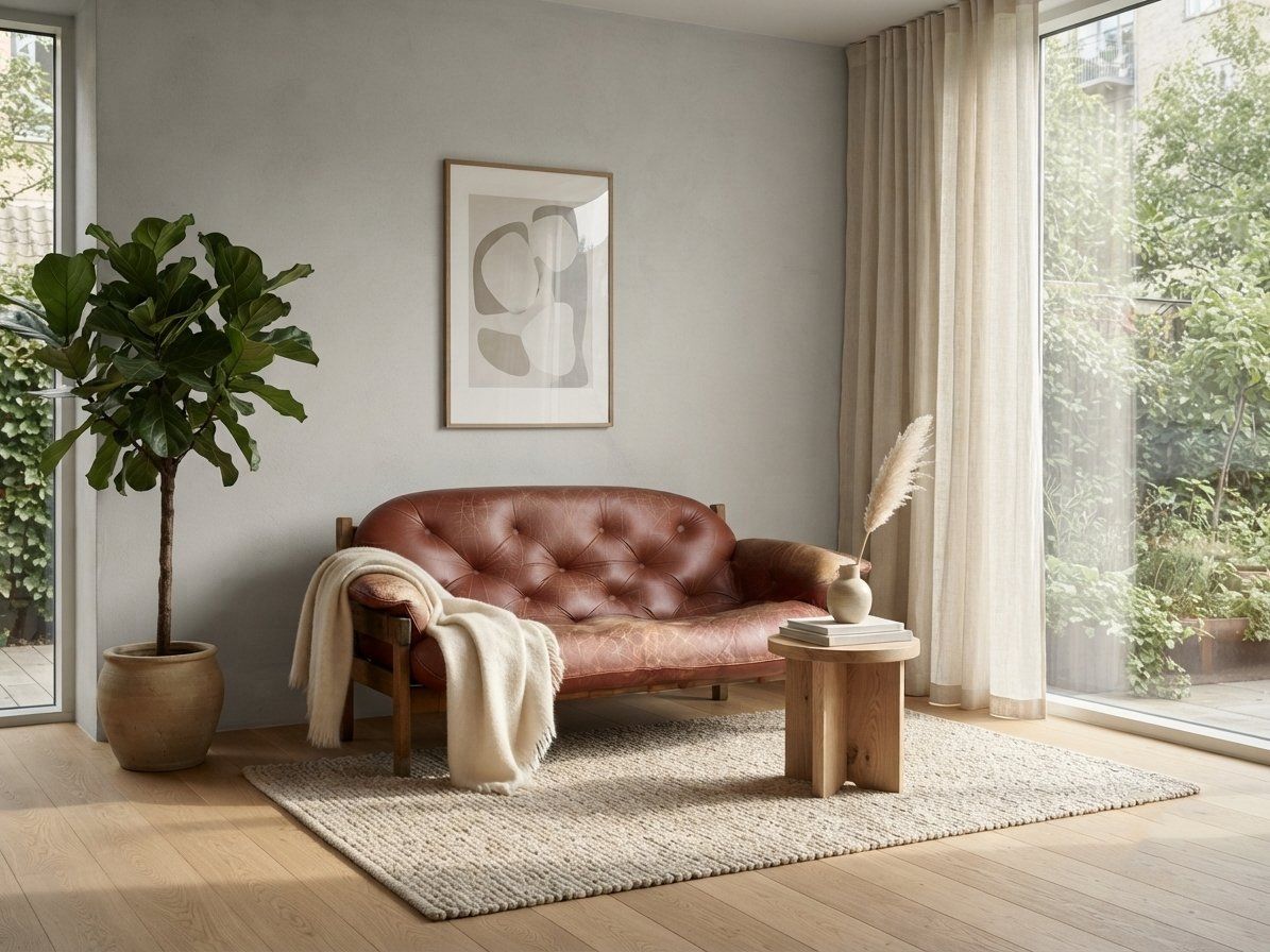 Mid Century Modern Leather And Wood 2 Seater Sofa By Ipoly Bútorgyár, Hungary, 1960s photo for sale
