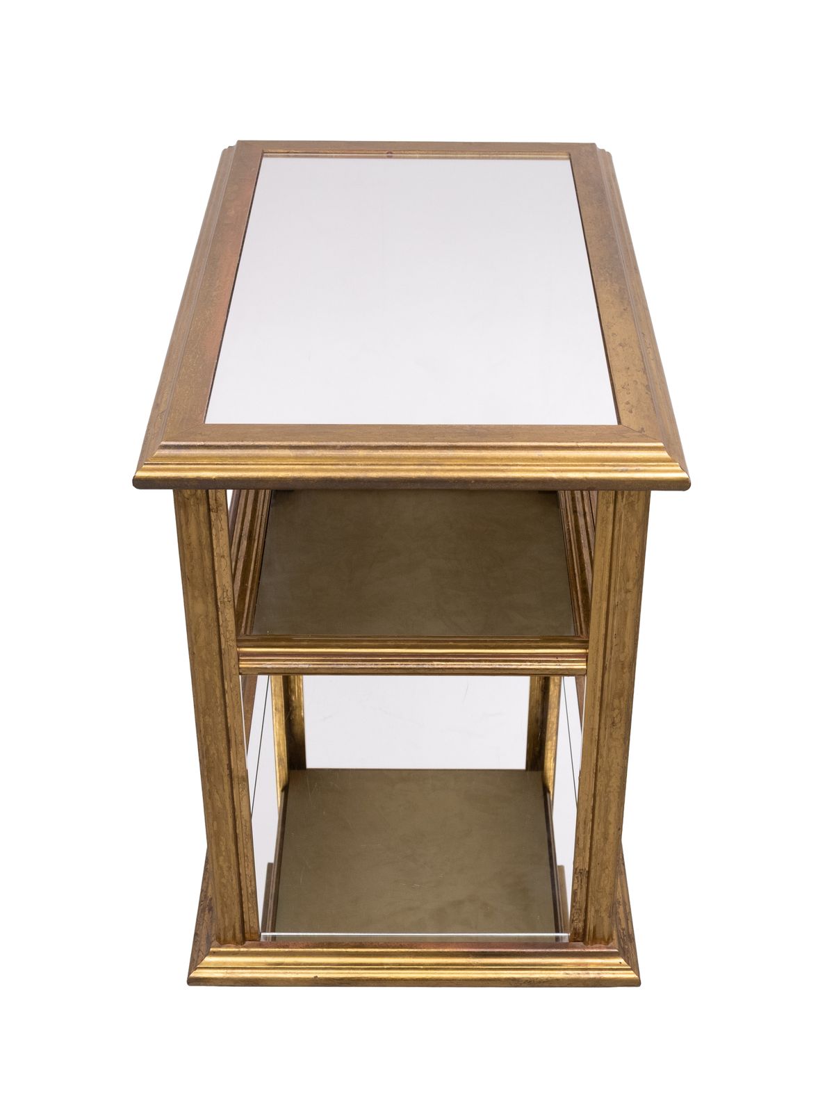 Klassieke serveertafel met spiegelbladen, messing, Hollywood Regency, jaren 1970, Frankrijk photo for sale