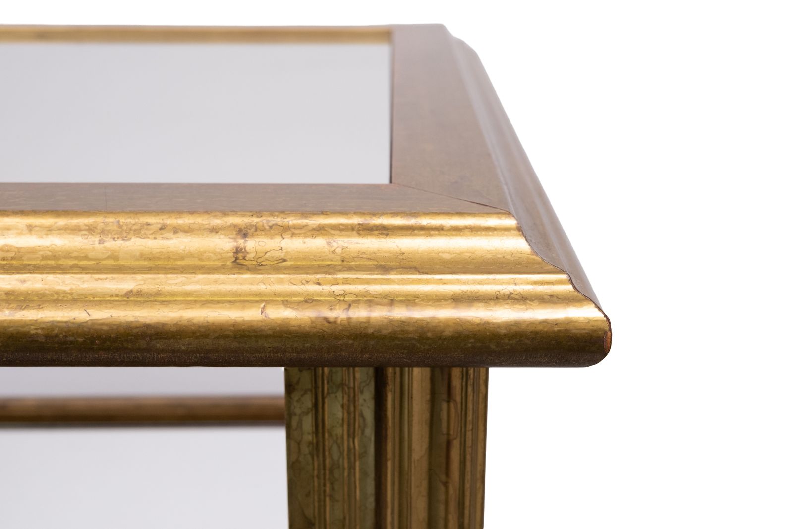 photo furniture Klassieke serveertafel met spiegelbladen, messing, Hollywood Regency, jaren 1970, Frankrijk