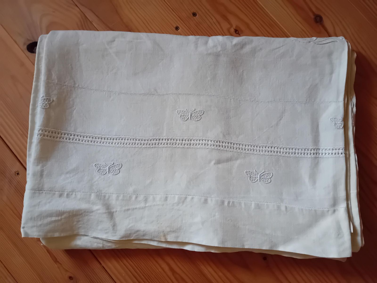 Linen Bed Sheet Monogram G R White Cotton Antique Metis Made In France photo vintage