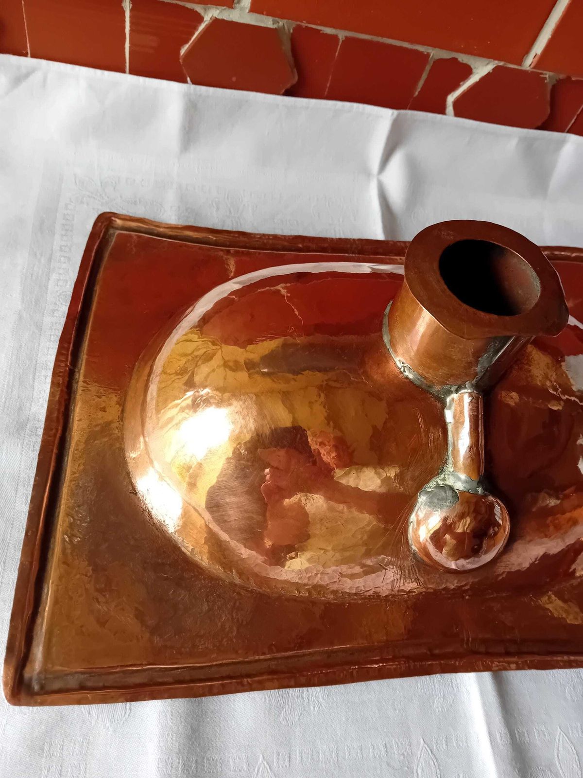 Décoration Vasque et porte-savon en cuivre, pour petits espaces photo