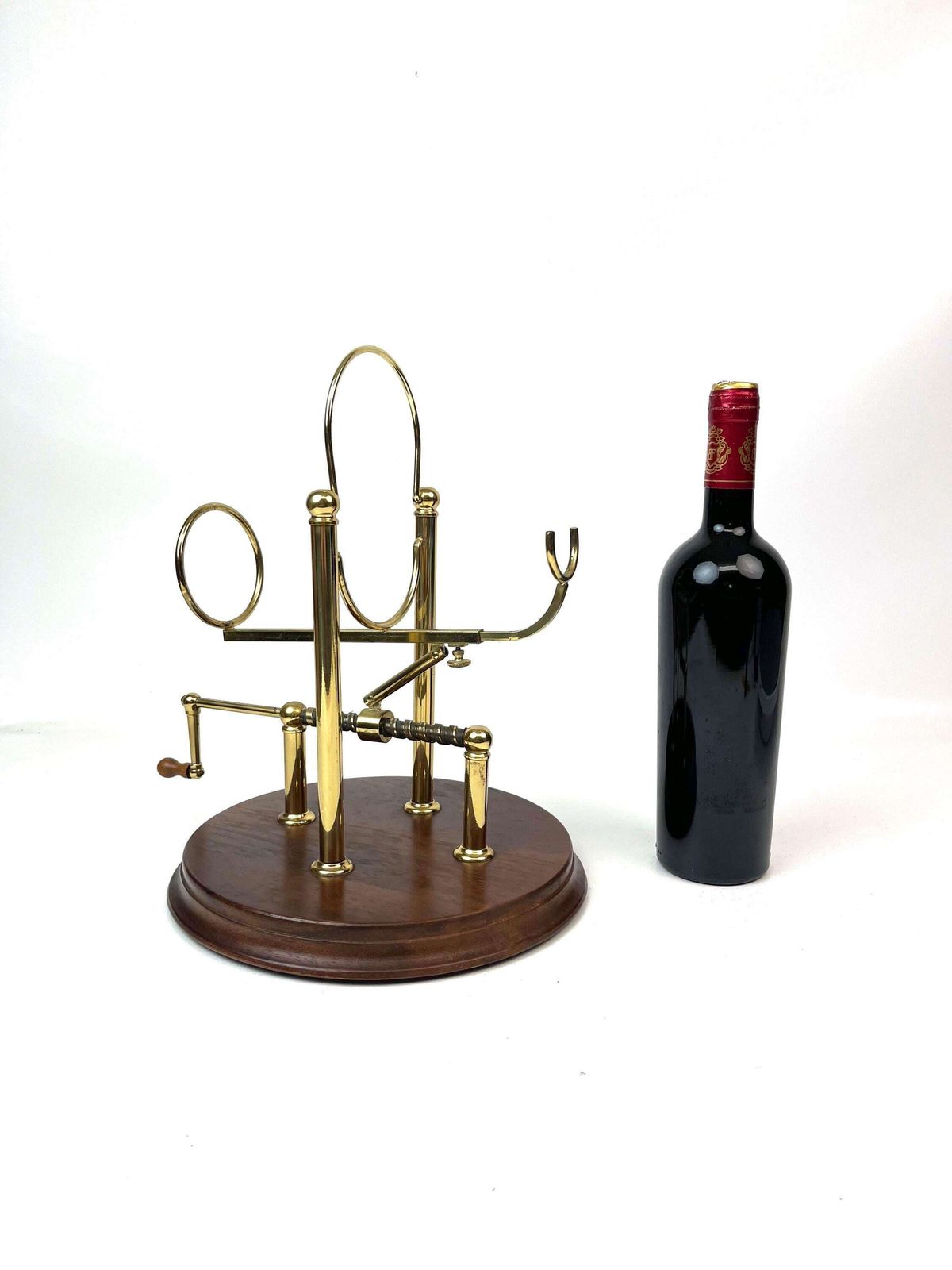 Décoration Porte-carafe Art déco mécanique en laiton et bois photo