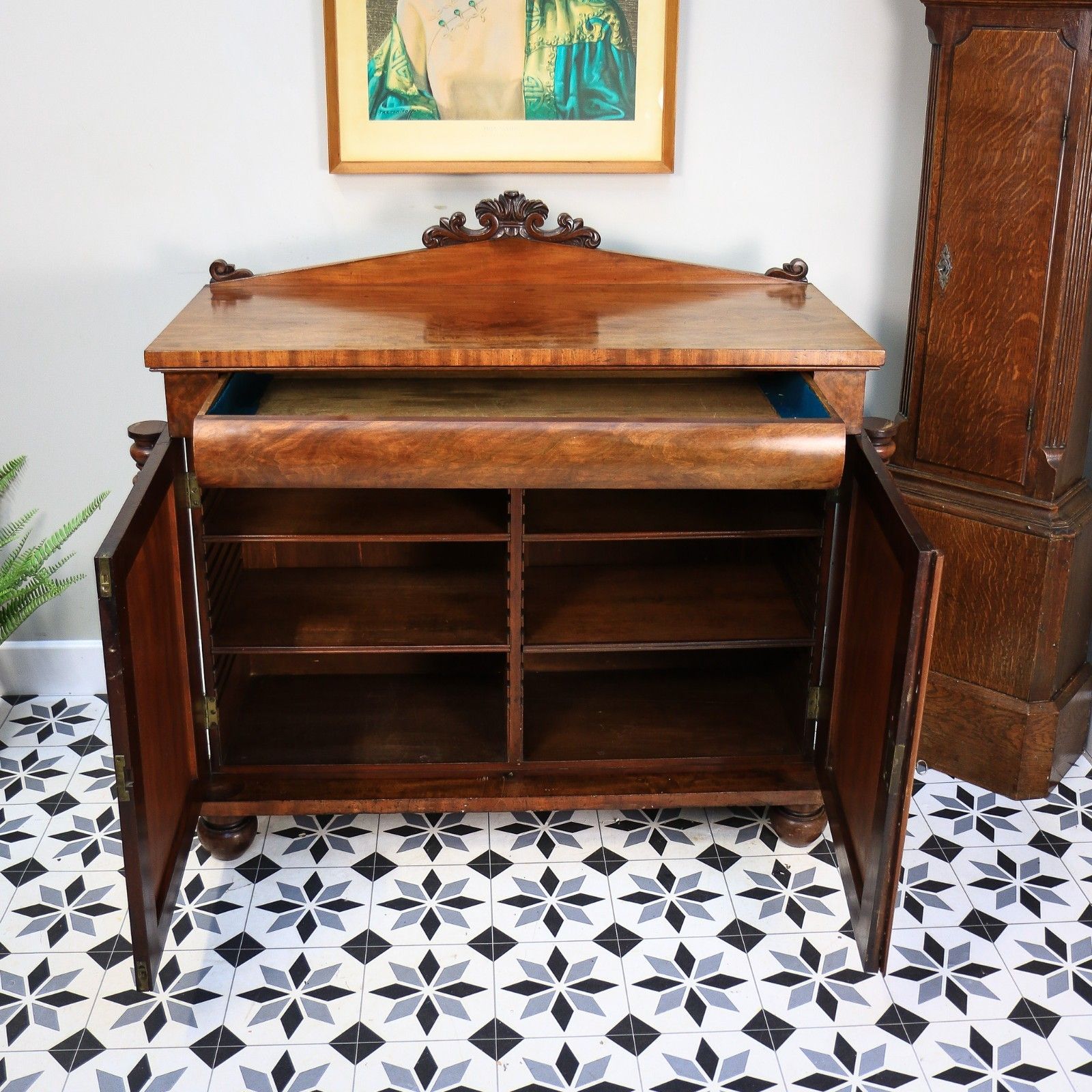 photo for sale Antique Mahogany Chiffonier Sideboard Victorian With Fitted Interior.