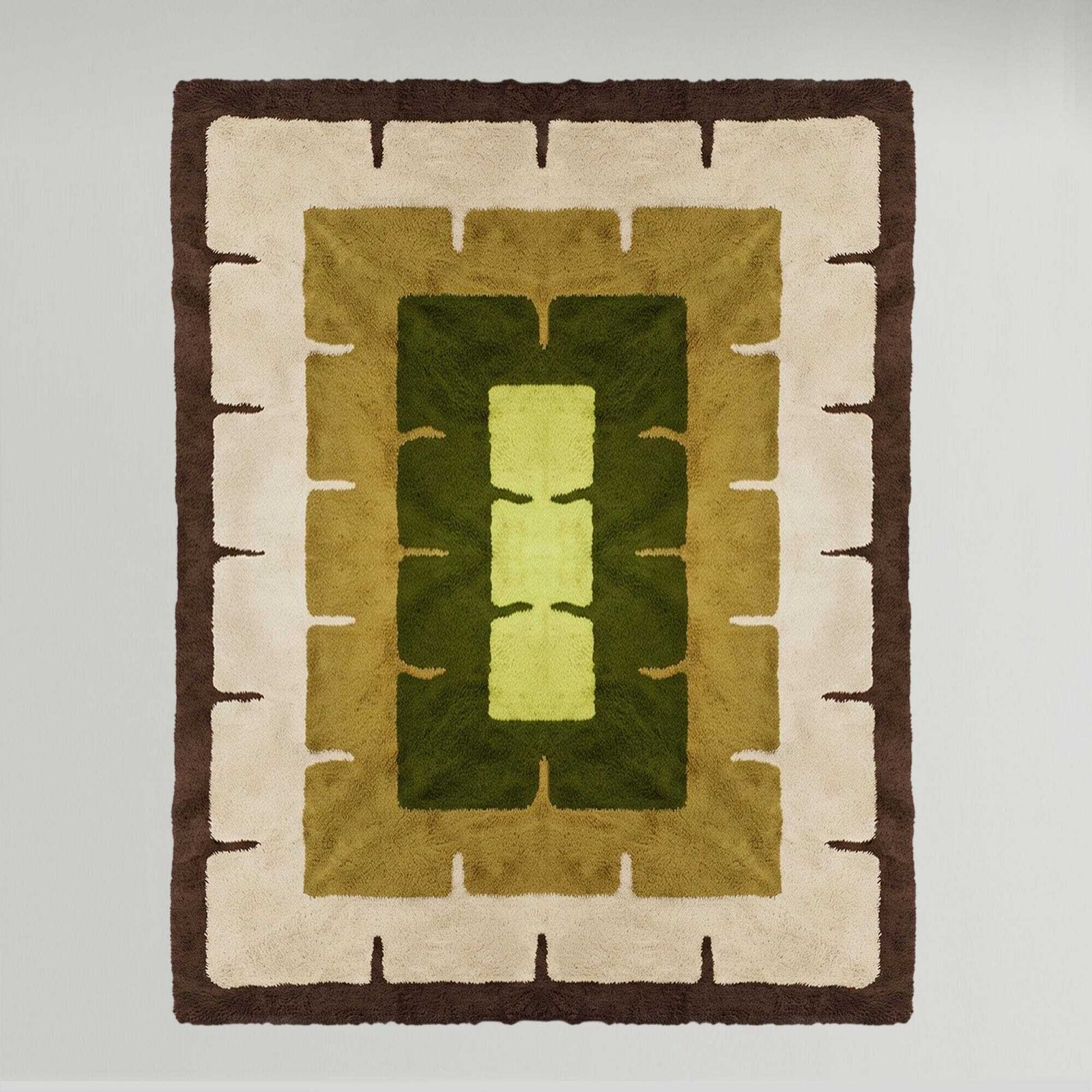 Geometrisch vloerkleed in wol, Space Age, ca. jaren 1970. Made In Italy photo 1711.0