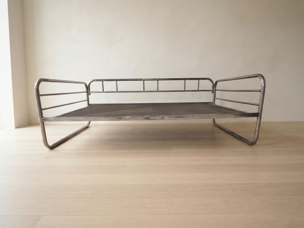 Vintage Chromen Buisstalen Daybedframe, Midden 20e Eeuw, Tsjechoslowakije, 190 × 86 × 67 cm photo vinterior