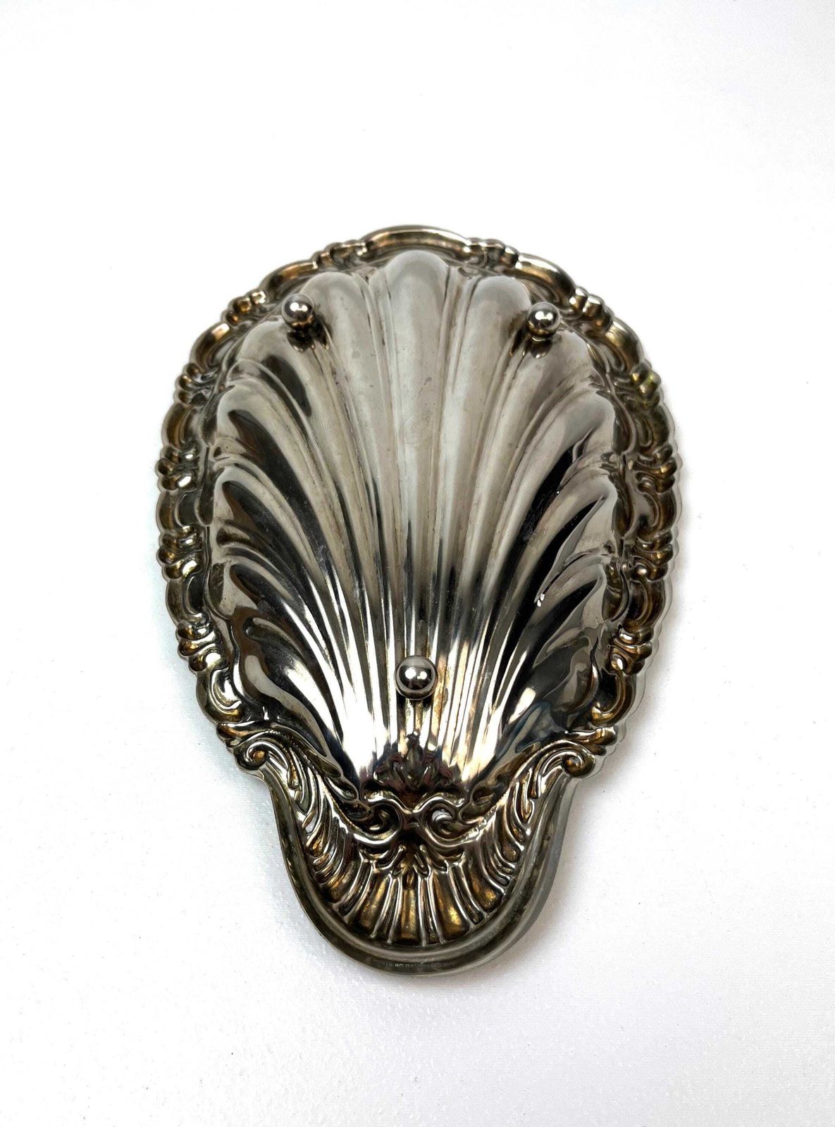 Rare Antique Art Deco Silver Plated Shell Shaped Soap Dish Holder Germany 1920 photo 237.0