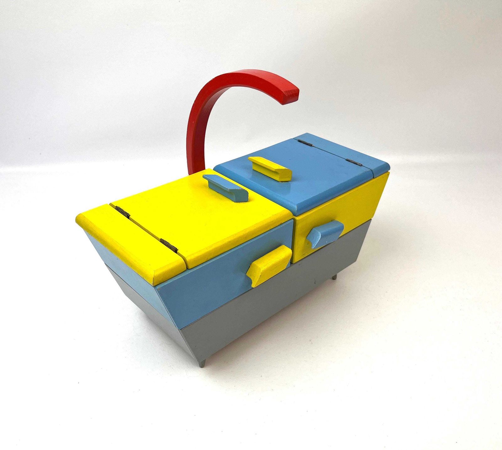 Very Rare Mid Century 50s Rockabilly Neo Bauhaus Large Foldable Jewelry Box photo furniture