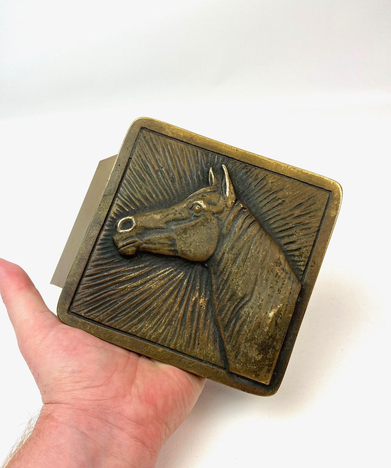 Poignée de porte mid-century en bronze massif coulé, tête de cheval, Allemagne, 1960 photo 648.0