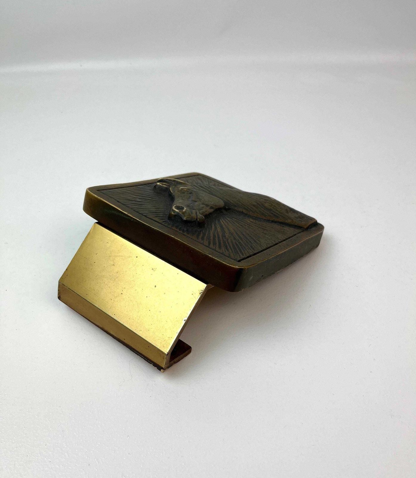 Very Rare Mid Century Solid Bronze Cast Horse Head Equestrian Door Handle Germany 1960 photo vintage