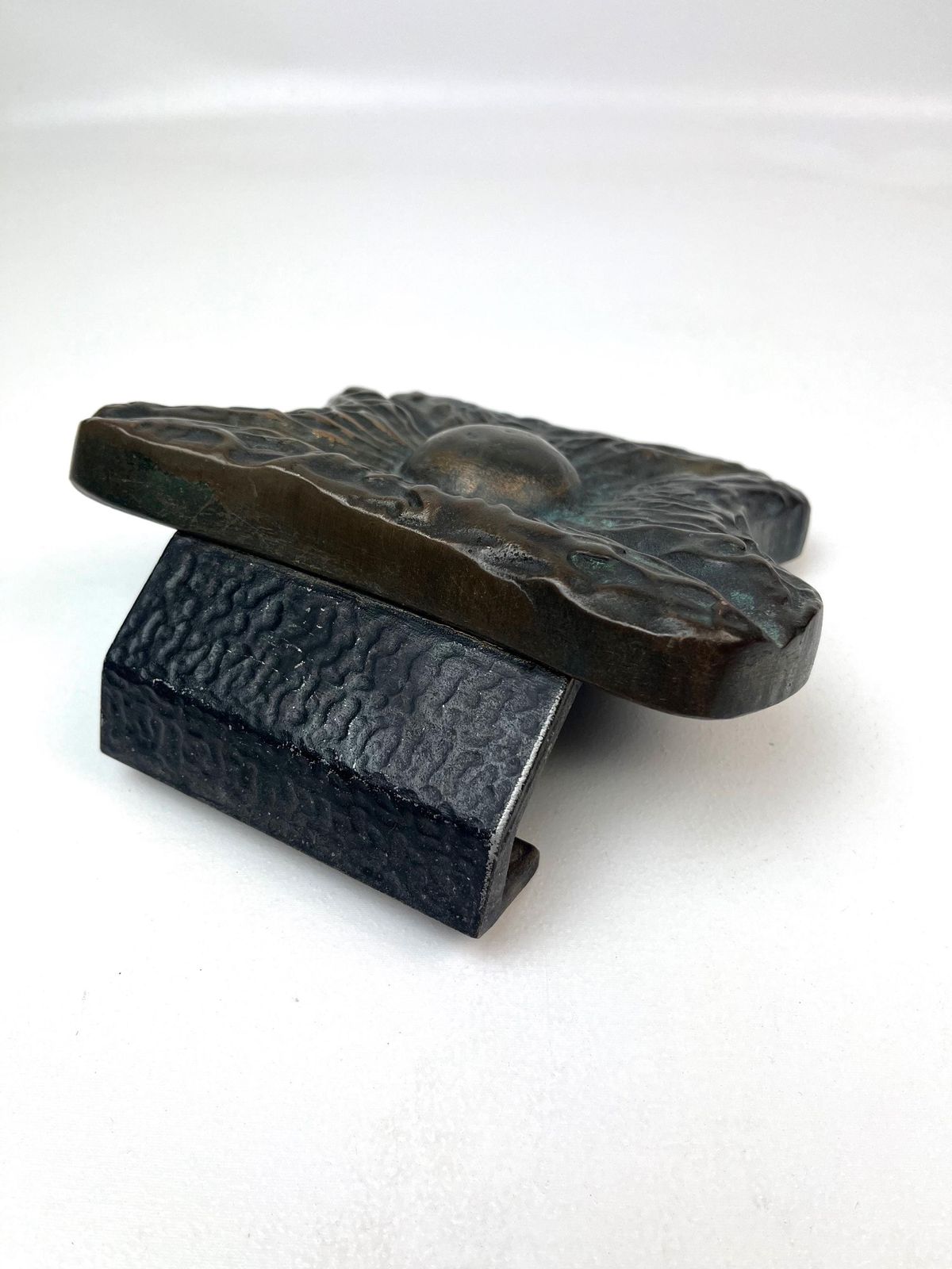 photo furniture Stunning Rare Mid Century Solid Abstract Brutalist Bronze Front Door Handle Germany 1960