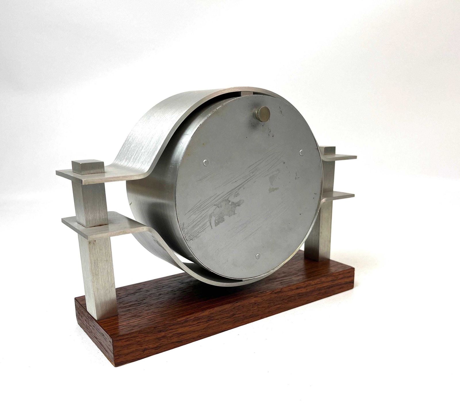 photo for sale Very Rare Space Age Mid Century Eyeball Desk Clock Teak Foot By Schatz Germany 1960
