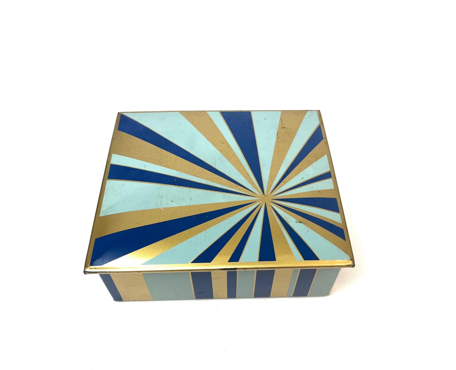 Zeldzame art deco Bauhaus Sunray Suprematisme decoratieve blikken doos photo furniture