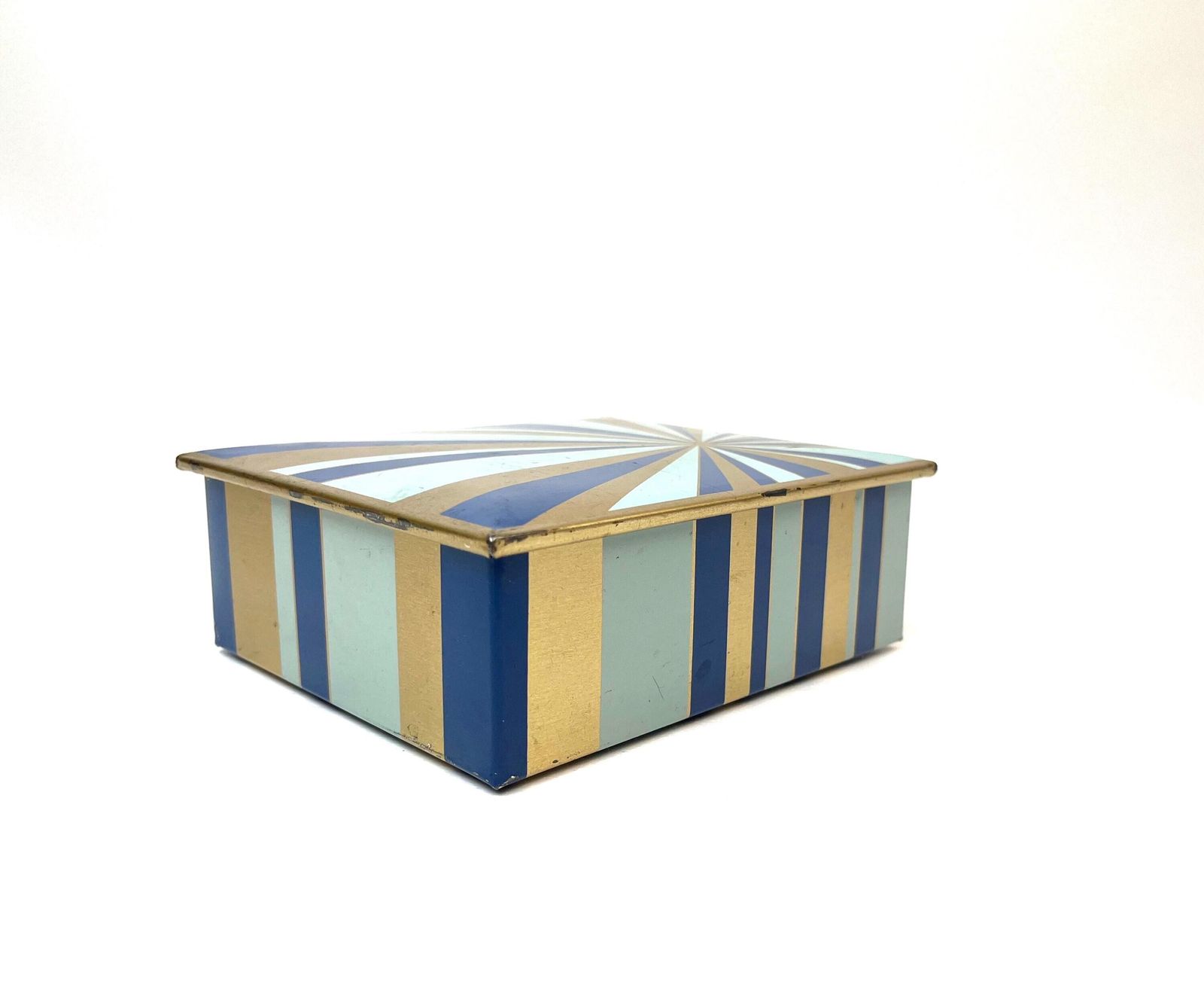 Beautiful Rare Art Deco Bauhaus Sunray Suprematism Decorative Tin Box photo for sale