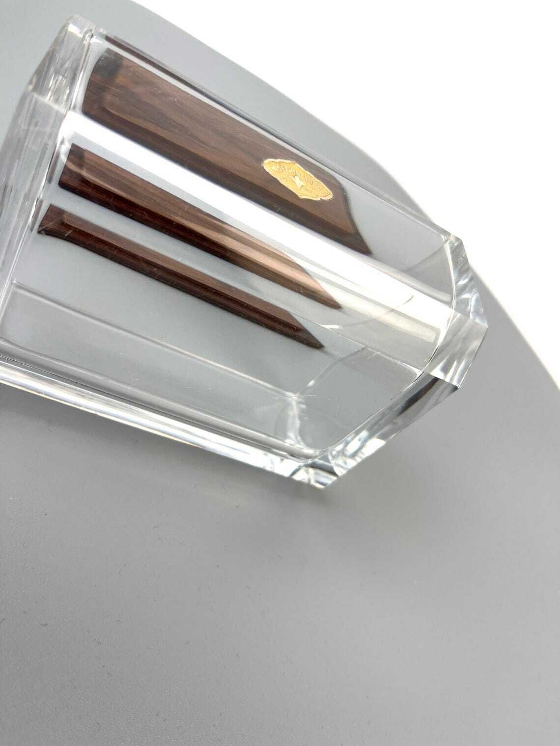 Boîte à bijoux Art Deco Bauhaus cubiste en verre cristal et palissandre, par Josephienhütte photo 323.0