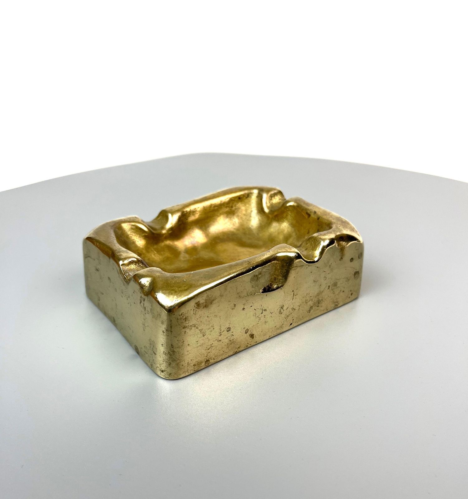 Cendrier Brutalist mid-century en bronze massif, Allemagne, 1960 photo for sale