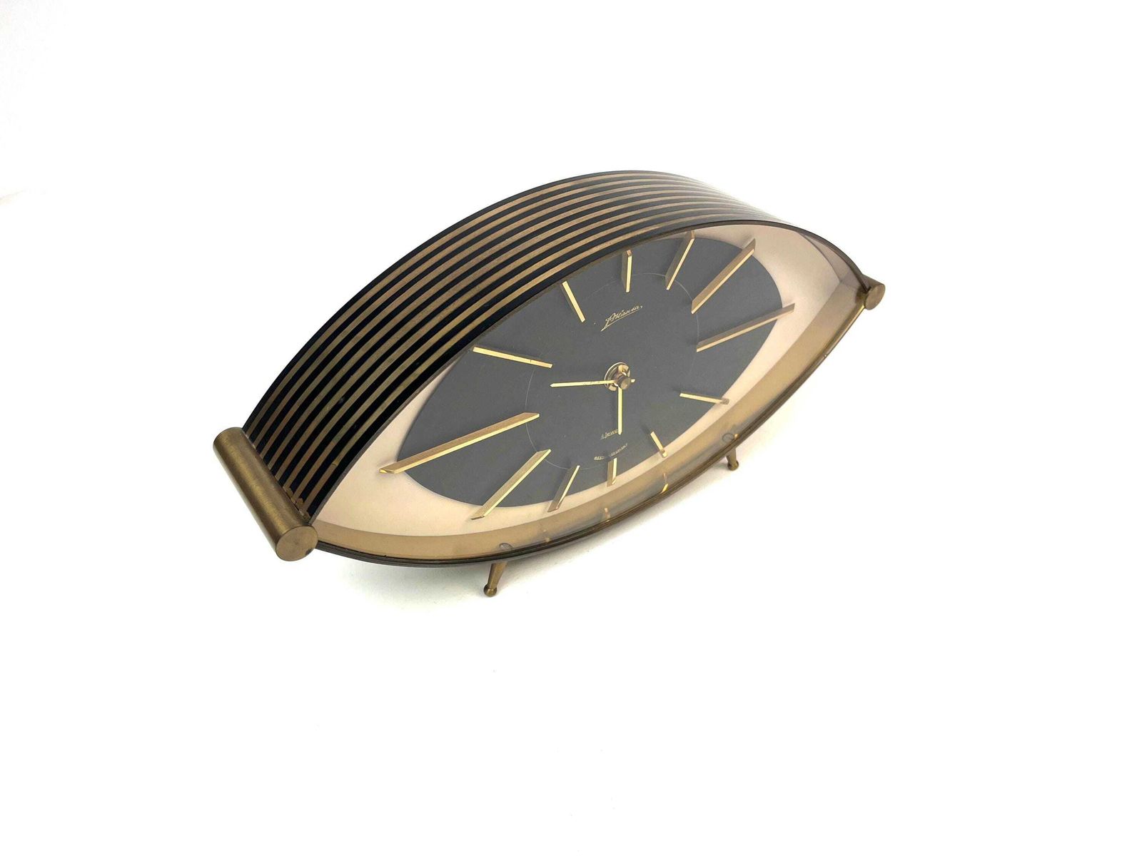 Rare Mid Century Solid Heavy Brass Eyeball Desk Clock By Richard Rau Atlanta Germany 1960 photo Home Decor