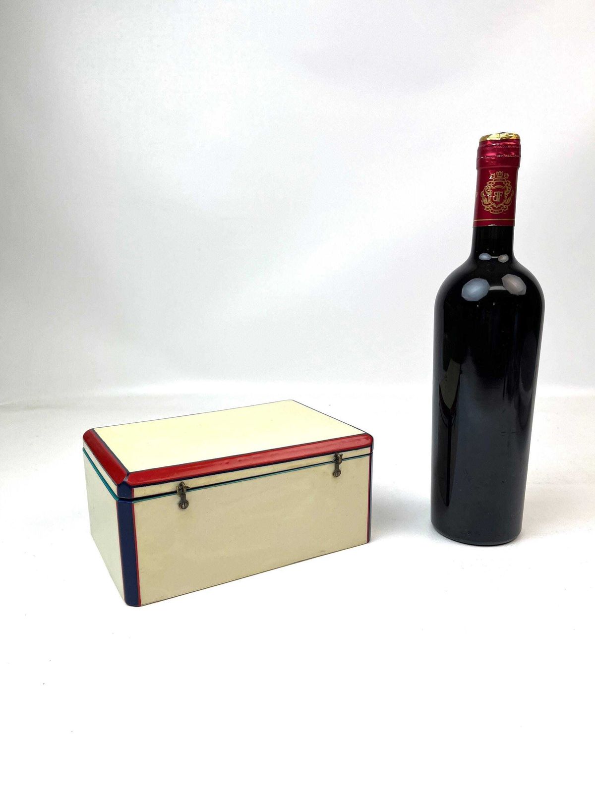 Boîte à bijoux Bauhaus Art déco en bakélite, époque Piet Mondrian photo buy