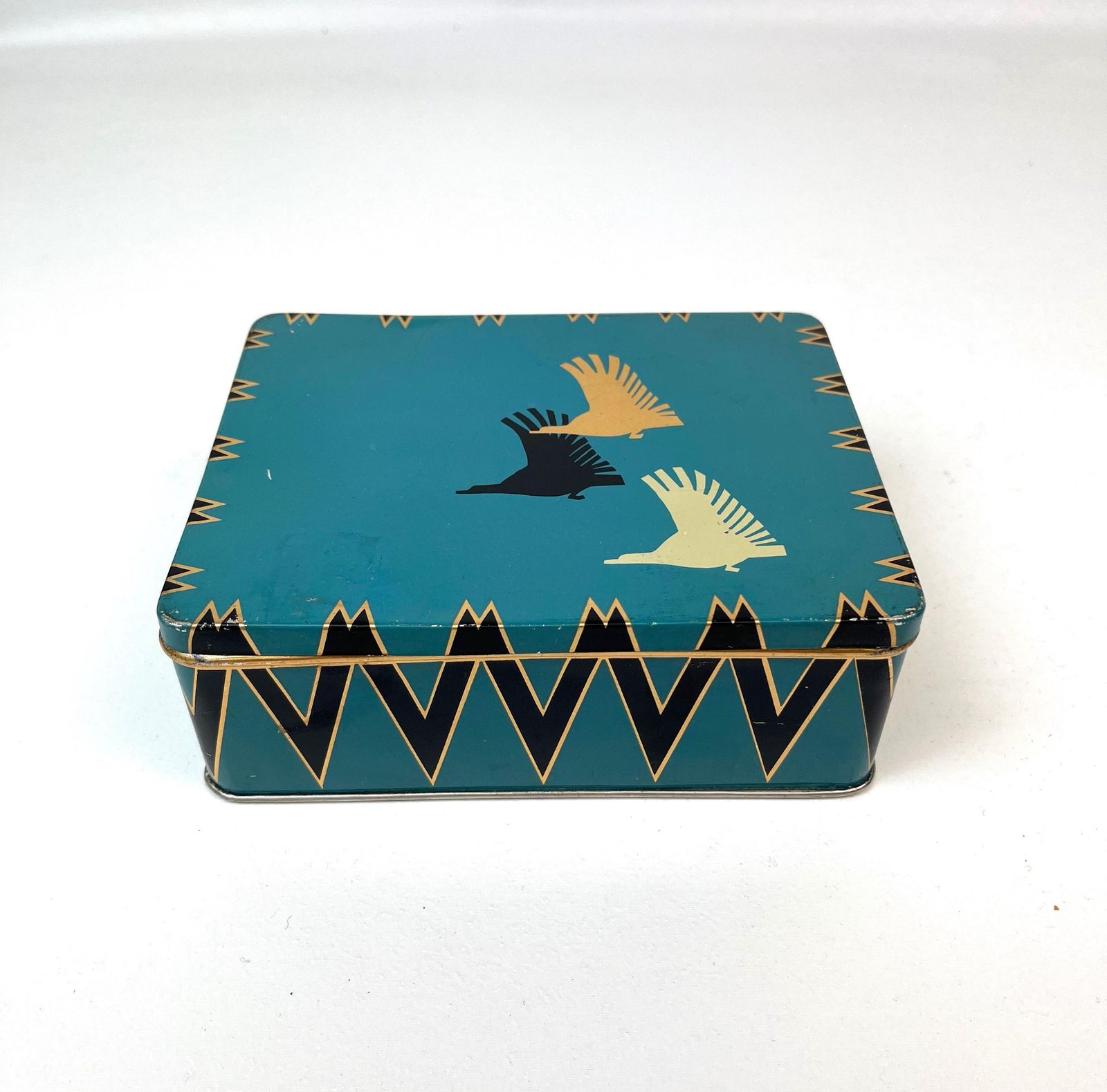 Very Rare German Bauhaus Suprematism Art Deco Decorative Tin Box With Birds photo 258.0