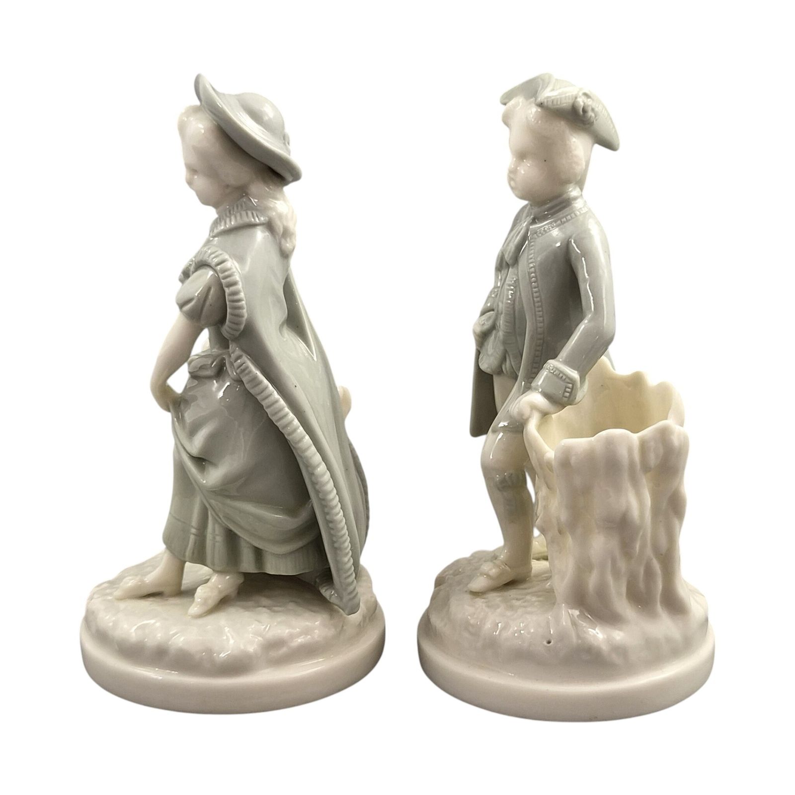 Royal Worcester, paar saliegroen figuratieve zoutvaatjes, 1882 photo furniture