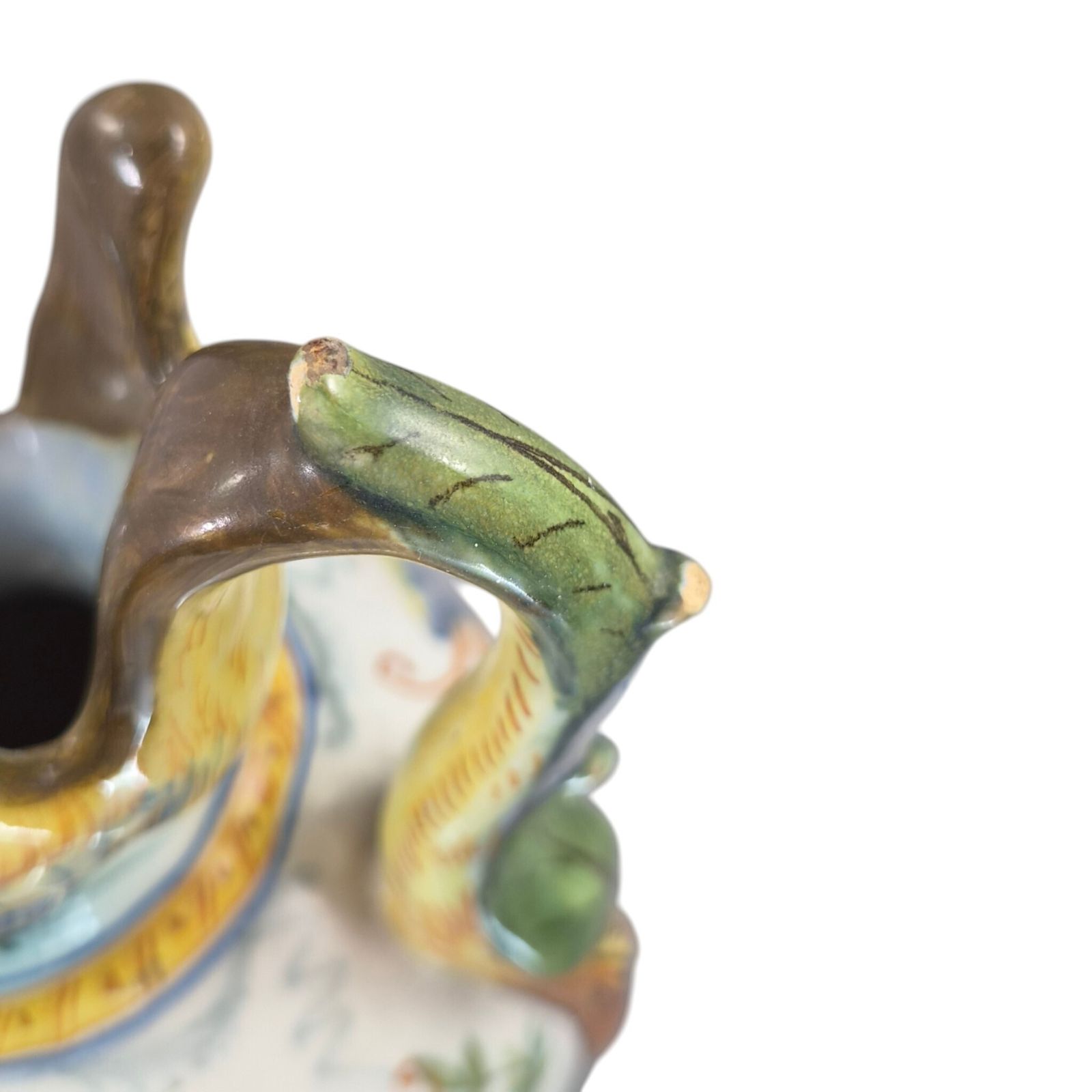 photo for sale Italiaanse Cantagalli Renaissance Revival Majolica Ewer & Vase, Florence, ca. 1890