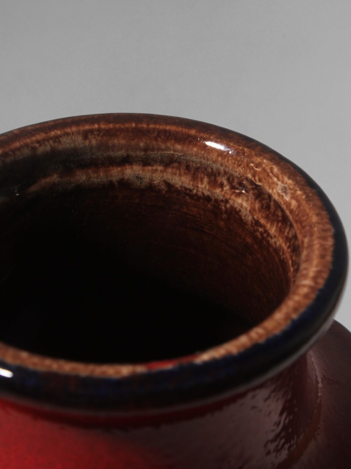 Modern German Red Ceramic Vase, 1960s photo for sale
