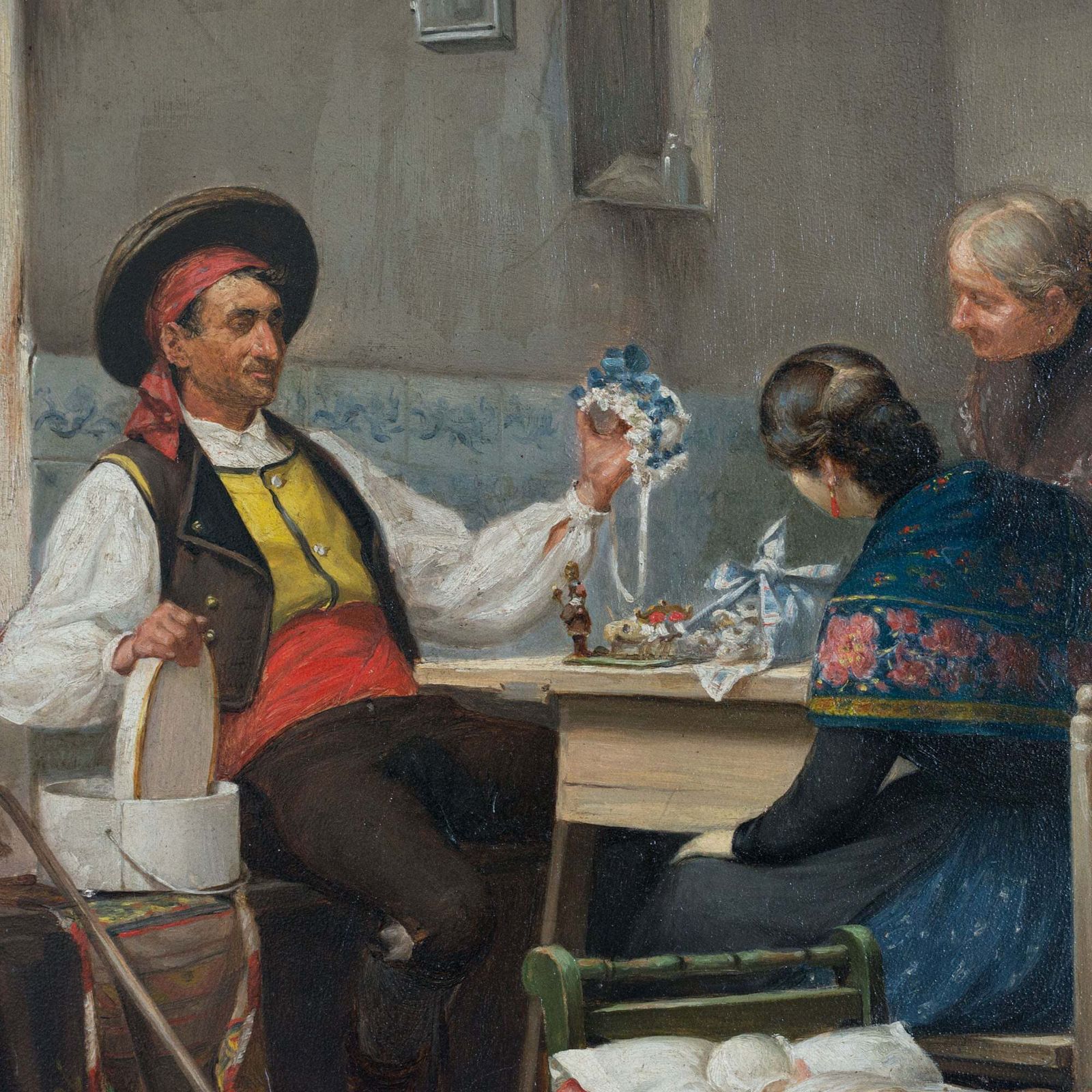 Travelling Toy Seller By Tomás García Sampedro (1860–1937)   Oil On Panel, 1899 photo Art