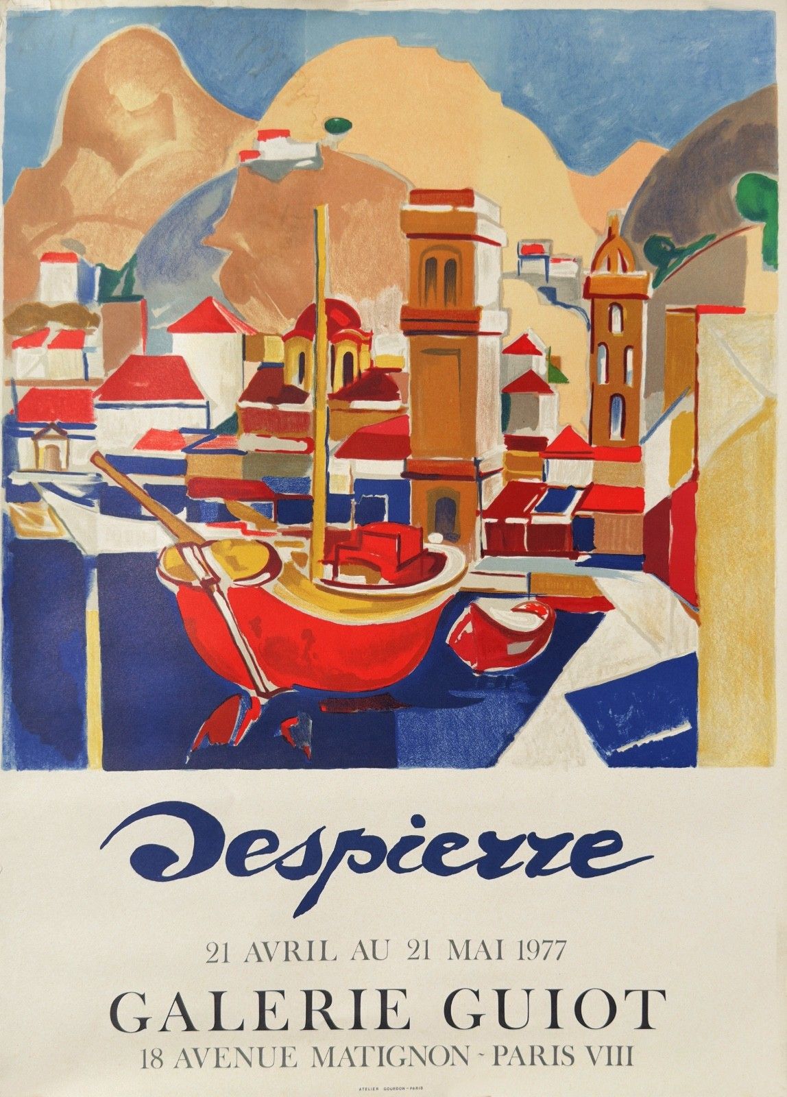 Jacques Despierre Expo 77 Galerie Guiot Poster Lithografie Poster 1977