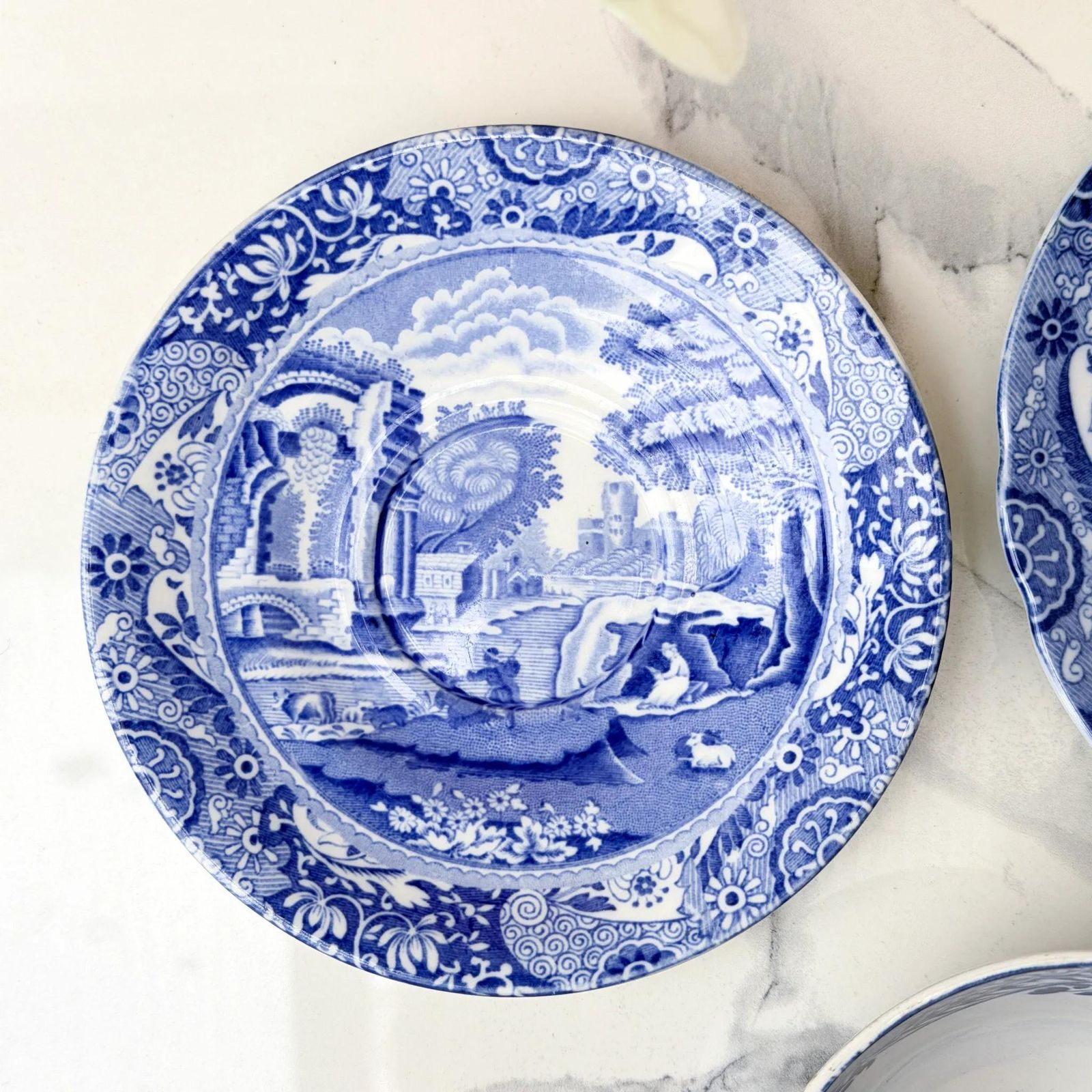 92.0 Copeland Spode Blue Italian 7 Piece Set Transferware 1891 1999 photo
