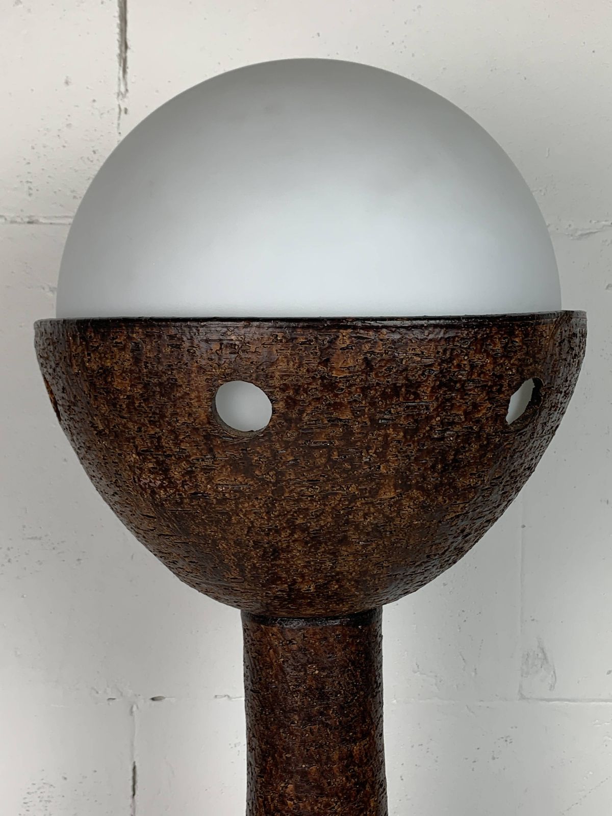 Midcentury Brutalist Dutch Ceramic Mushroom Floor Lamp, 1960s photo 633.0