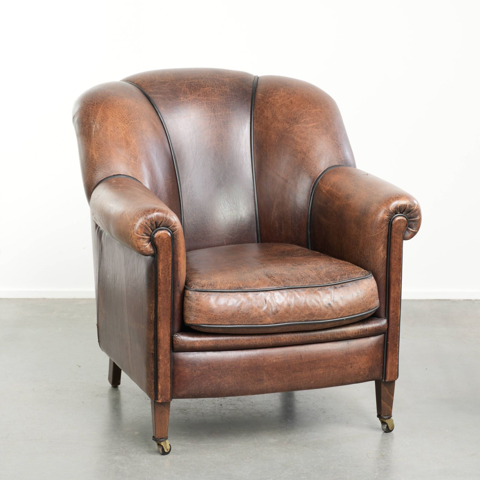 Characterful And Comfortable Vintage Sheepskin Armchair With A Unique Design And A Timeless Look