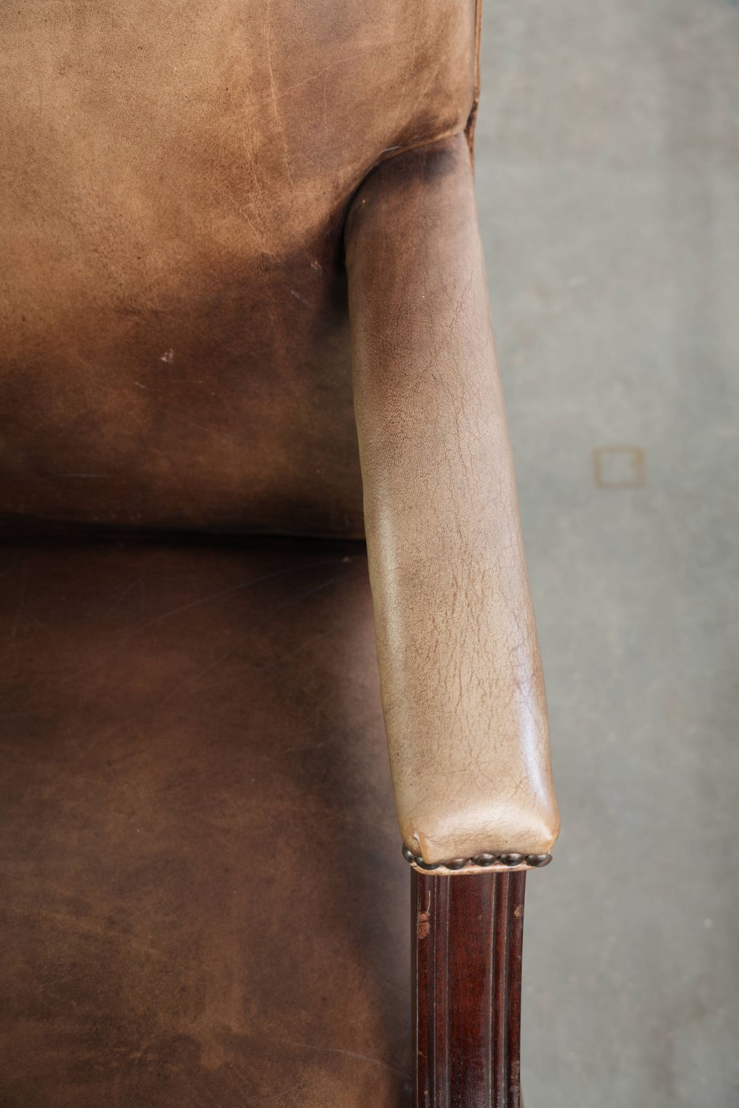 20th Century English Style Cowhide Leather Gainsborough Desk/Side Chair With A Luxurious Appearance photo vintage
